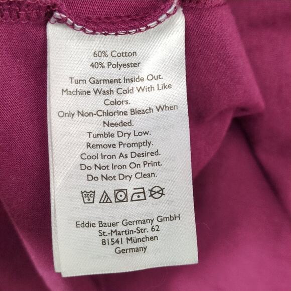 Eddie Bauer Women's 2XL Burgundy Long Sleeve T-Shirt, 2-Sided Graphics Gorpcore - Picture 6 of 6